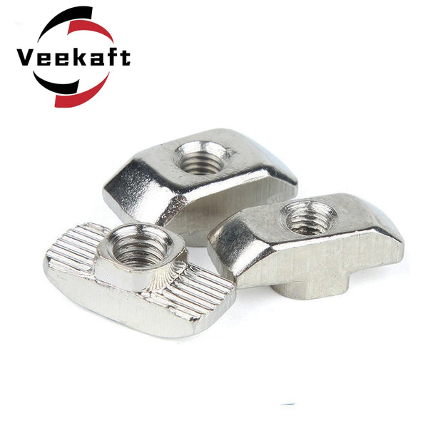 20 EU Series M3 M4 M5 Nickel Plated T Nut Hammer Head Fasten Nut For Aluminum Extrusion Profile 2020 Series Slot Groove t slot