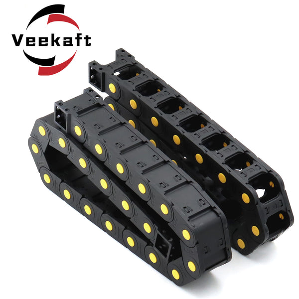 Veekaft Plastic Transmission Cable Chains Bridge Opened Drag Chain With End Connectors CNC Router Machine Tools Wire Carrier